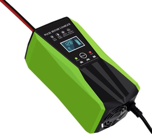 Автомобільний імпульсний пускозарядний Intelligent Pulse Repair Charger 12V 10AH універсальний пристрій з дисплеєм для зарядки АКБ 10AH-180AH