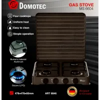 Настільний газовий таганок плита Domotec MS-6604 на 4 конфорки, газова плита