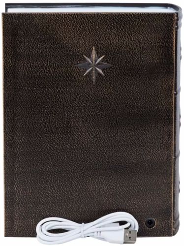 Ночник в форме рождественской книги XMAS WDL 24023B новогодний музыкальный светильник книжка с эффектом метели и LED подсветкой на батарейках USB