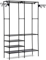 Підлогова складна вішалка для одягу Simple Coat Rack Double Row 8518 шафа-органайзер з гачками і шістьма полицями для взуття, розкладний стелаж