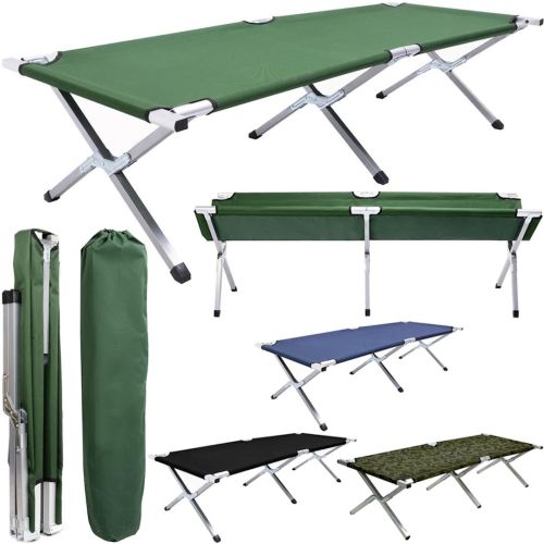 Розкладне ліжко для кемпінгу Camp Bed 190х65 см портативна складна розкладачка з алюмінієвим каркасом до 120 кг ліжко-розкладачка з чохлом