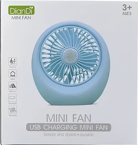 Настільний міні вентилятор Mini Fan SQ1978A портативний ручний вентилятор на стіл з 2 швидкостями, підсвічуванням і вбудованим акумулятором 4.5 W USB