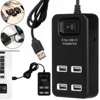 Разветвитель Hi-Speed Hub 4 Port USB 2.0 P-1601 хаб концентратор с выключателем на 4 юсб порта до 480 Мбит/с для компьютера и ноутбука Черный