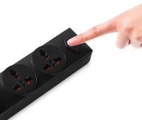 Сетевой удлинитель Power Socket BKL-01 2500W 3.4А на 2 розетки 4 USB 2 м фильтр переноска с выключателем для подключения приборов к сети Черный