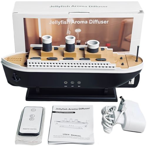 Ультразвуковий зволожувач повітря Jellyfish Aroma Diffuser M-9670-2 аромадифузор Титанік з таймером, RGB підсвічуванням і пультом управління 250 мл