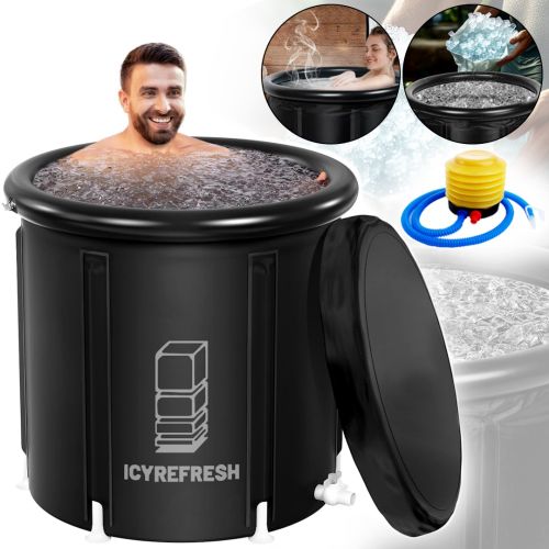Надувна бочка для моржування Ice Bath Spa BF-300 300 л кругла каркасна ванна для крижаної терапії та відновлення, купіль для холодних ванн