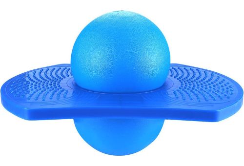 Спортивний тренажер джампер Sport Jumping Ball дитячий стрибучий пого м'яч з ручкою і насосною платформою для балансу і стрибків від 14 років до 100 кг