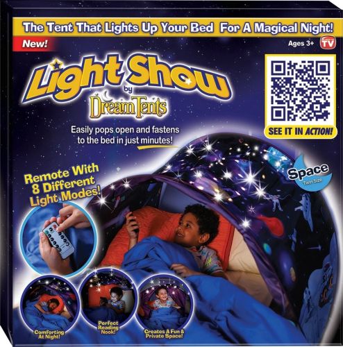 Детская игровая палатка для сна Dream Tents Glow Звездное небо тент балдахин для детской кроватки с LED подсветкой, пультом управления и сумкой