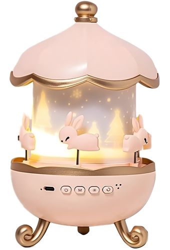 Дитячий нічник проектор зоряного неба Fairy Tale E11 акумуляторний світильник карусель 6 змінних картинок з LED підсвічуванням, музикою і Bluetooth