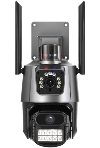 Кольорова Вулична IP камера відеоспостереження з подвійною камерою P11 WiFi відеокамера з нічною зйомкою, датчиком руху і мікрофоном 3МП SD RJ45