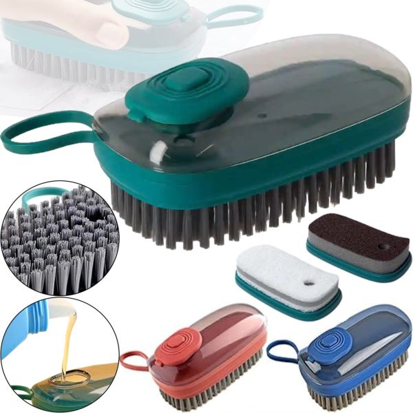 Універсальна чистяча щітка Hydraulic Cleaning Brush HX8818 3в1 для миття посуду і чищення одягу, Губка щітка з насадками для різних поверхонь