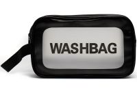 Косметичка органайзер для хранения косметики Washbag XL-1018 прозрачная дорожная сумка, водонепроницаемый несессер на молнии с ручкой Travel Bag