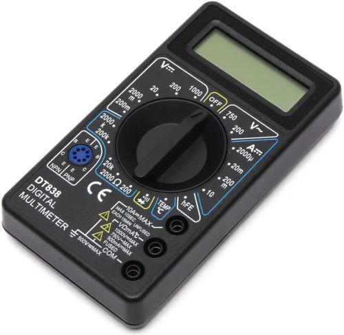 Цифровий мультиметр вольтметр амперметр Digital DT-838 автоматичний ручний тестер сили струму, напруги і опору з дисплеєм DT838