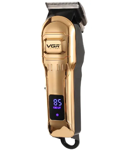 Аккумуляторная машинка для стрижки волос VGR V-268 10W 3 сменные насадки, беспроводной мужской триммер для окантовки бороды и усов с LED дисплеем USB