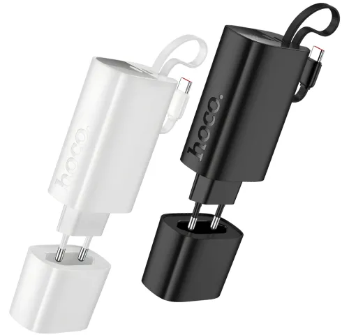 Мережевий зарядний пристрій Hoco J148 PD20W Power Bank 5000 mAh портативний зовнішній акумулятор Type-C повербанк з кабелем і адаптером для зарядки
