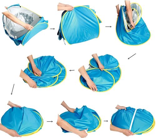 Дитячий Пляжний намет з басейном WM-Baby Pool ігровий Автоматичний водонепроникний тент із захистом від сонця від 3-х років 70х117х79 см Блакитний