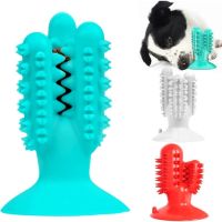 Жувальна іграшка для собак Bronzedog PetFun Dental кактус для чищення зубів на присосці з отвором для їжі, Зубна щітка для чищення Бронзедог