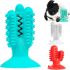 Жувальна іграшка для собак Bronzedog PetFun Dental кактус для чищення зубів на присосці з отвором для їжі, Зубна щітка для чищення Бронзедог