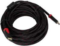 Посилений кабель Hdmi to Hdmi 20м 1080p в обмотці, кабель-подовжувач HDMI-HDMI 20m 20 m, 20 м для монітора і телевізора в обплетенні Чорно Червоний
