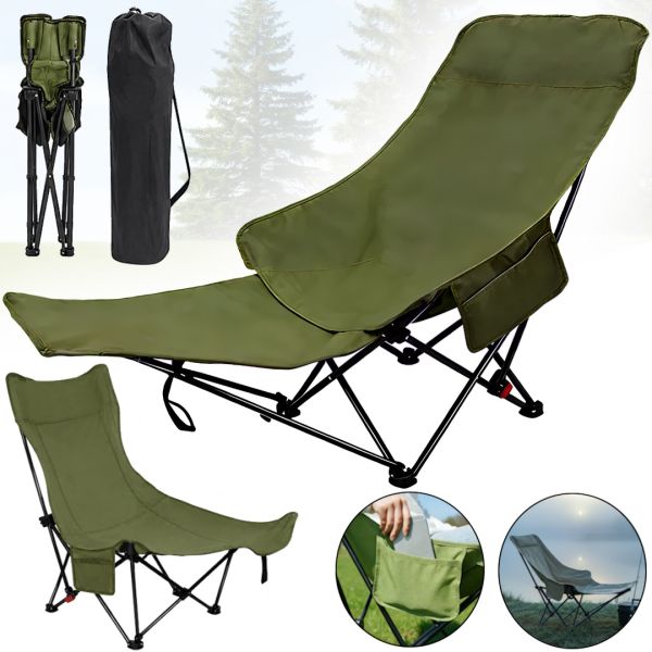 Розкладне крісло-шезлонг Lesko DL-274 Green до 120 кг для кемпінгу, 160×55×60 см, складаний туристичний лежак, розкладка у чохлі, зелений, Ranger