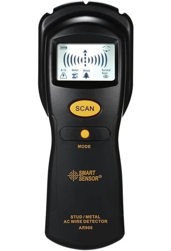 Детектор прихованої проводки і металу Smart Sensor AR 906 цифровий шукач для пошуку дротів у стінах, індикатор AR906 з дисплеєм і звуковим оповіщенням