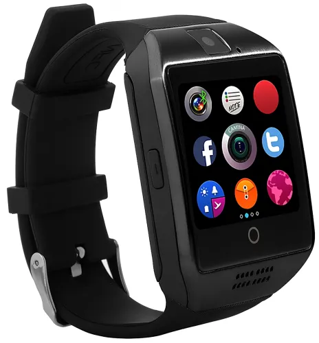Розумний наручний смарт-годинник Smart Watch Q18 c камерою, диктофоном і фітнес трекером, акумуляторний Bluetooth годинник з пульсоміром Smartix Чорні