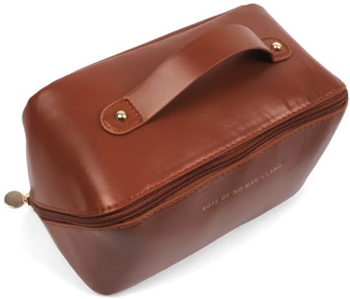 Косметичка органайзер для хранения косметики Rose Of Mon's Land Beauty Box Bag женская дорожная сумка с ручкой, водонепроницаемая Mons Коричневая 