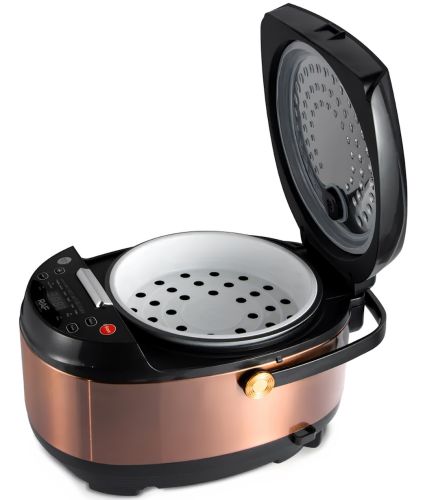 Електрична мультиварка RAF R.0100 Multi PRO на 5 л 10 програм 900W пароварка з фритюрницею, LED дисплеєм, таймером і антипригарним покриттям