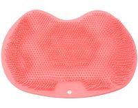 Силиконовый массажный коврик Чистюля щетка Shower Foot Scrubber Mat Pink LY-379 для спины и ног на присосках, настенная мочалка для душа Розовая