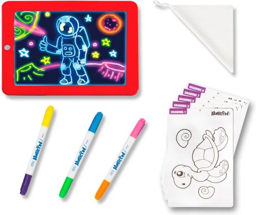 Світловий 3D планшет Magic SketchPad RD-2003 чарівна дитяча світлодіодна LED дошка для малювання світлом з дисплеєм і неоновими маркерами від 3-х років