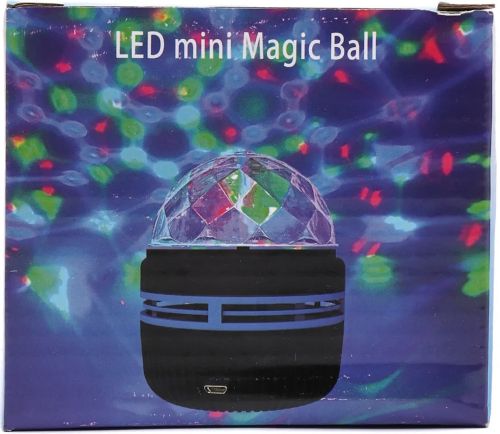 Дискошар-проектор зоряного неба Led Mini Magic Ball настільний RGB проектор, круглий світлодіодний LED світильник, 3D нічник дискошар USB Чорний