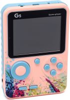 Портативна ігрова міні консоль з джойстиком Game Player G5 на 500 вбудованих ігор, кишенькова ретро приставка до телевізора av Micro USB рожева