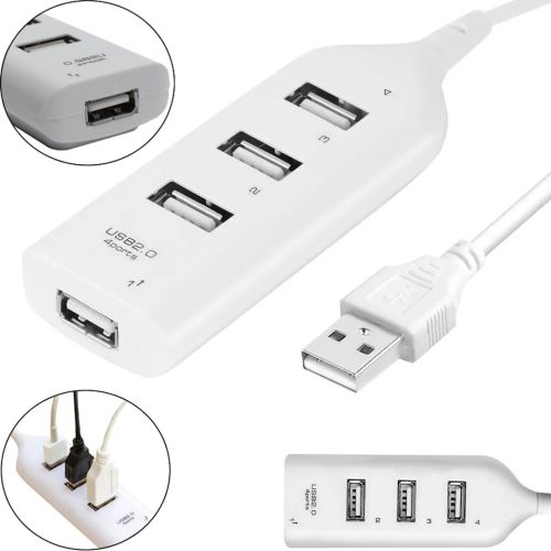 USB хаб Hi-Speed XD4 White на 4 порти, Універсальний розгалужувач з 4 виходами концентратор перехідник HUB 480 Мбіт для комп'ютера від USB Білий