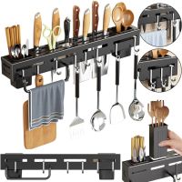 Настінна стійка для зберігання ножів Tool rest AND-71 підвісний тримач для столових приладів і кухонного начиння з гачками на стіну 30х5, 5х5 см