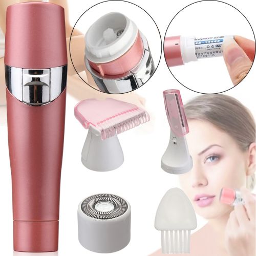 Жіночий бездротовий тример епілятор для тіла та обличчя Refreshing Skin Hair Cleansing QL-607 3 в 1, епілятор бритва для ніг і брів на батарейках