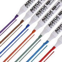 Професійний набір скетч маркерів Creative Acrylic Marker 12 шт для малювання у відрі, акрилові маркери фломастери лінери 12шт AND635-12 кольорів