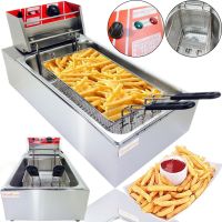 Професійна фритюрниця Su Tai ST-1006 для приготування фрі та чебуреків 6л, Чебуречниця GoodFood EF6 з температурою нагріву 60-200C від мережі