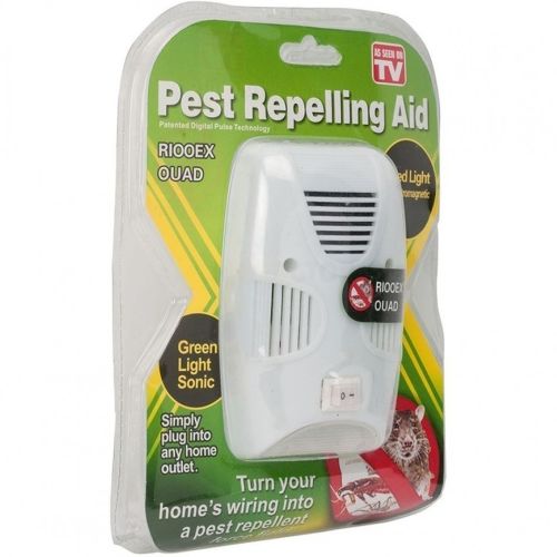Электромагнитный отпугиватель насекомых и грызунов Pest Repelling Aid Quad устройство для уничтожения мышей тараканов комаров прибор в розетку