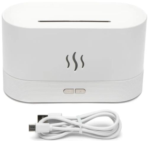 Зволожувач повітря Flame Aroma Diffuser EL - 96W дифузор ефірного масла з імітацією полум'я диму настільний ароматизатор 7 кольорів підсвічування HY01