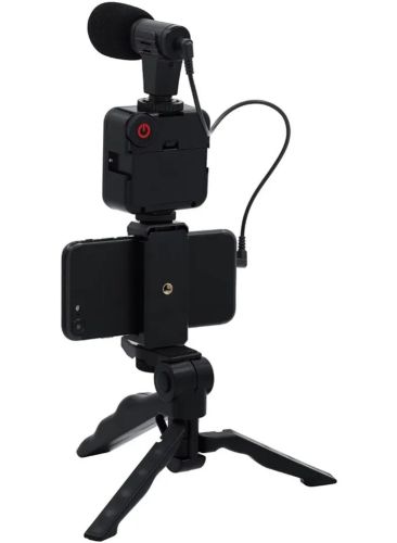 Набір блогера Video Making Kit ay-49 4 в 1 комплект штатив з кріпленням для телефону, LED підсвічуванням і мікрофоном для селфи і Відео Android IOS