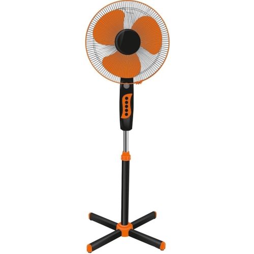 Напольный вентилятор Domotec MS-1619 40 см stand fan 16" дюймов 40W оранжевый Домотек Orange на телескопической ножке с поворотом и наклоном