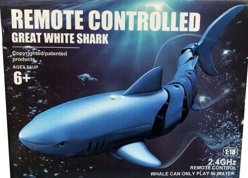 Акула на радіокеруванні у воді Shark S801 - 1 з пультом, акумуляторна інтерактивна дитяча плаваюча Іграшка на дистанційному управлінні від 6 років