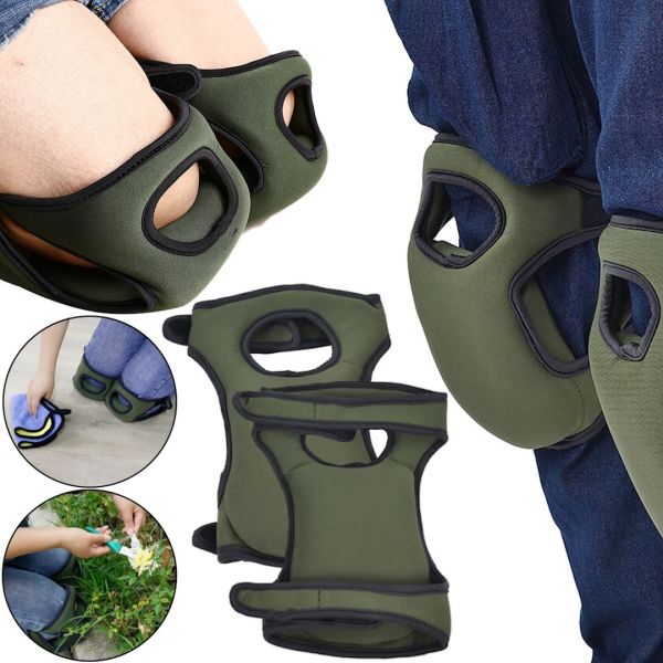 Садові наколінники Knee Pads універсальна захисна пара наколінників з піни для будівництва, городу, ремонтних і садових робіт 23х46 см Хакі
