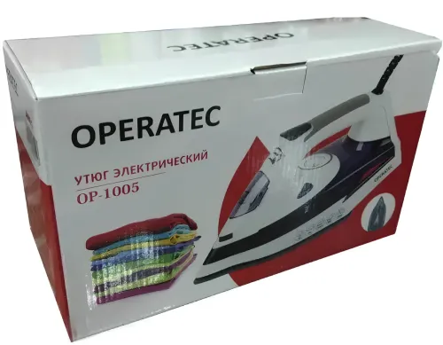 Ручна парова праска Operatec OP-1005 2200W з керамічною підошвою і регулятором подачі пари для прасування і відпарювання одягу від мережі Фіолетовий