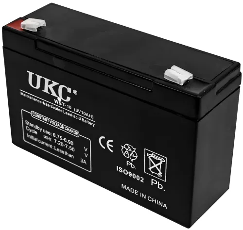 Акумуляторна батарея UKC 6V 10Ah WST-10 універсальний свинцево-кислотний акумулятор 6В 10Ач для торгового обладнання та іграшок