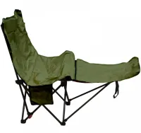 Розкладне крісло-шезлонг Lesko DL-274 Green до 120 кг для кемпінгу, 160×55×60 см, складаний туристичний лежак, розкладка у чохлі, зелений, Ranger