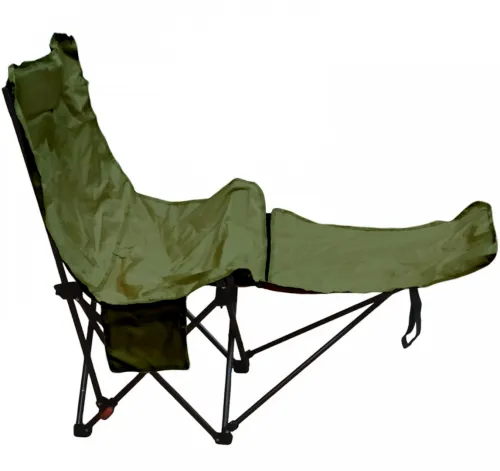 Розкладне крісло-шезлонг Lesko DL-274 Green до 120 кг для кемпінгу, 160×55×60 см, складаний туристичний лежак, розкладка у чохлі, зелений, Ranger