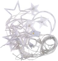 Внутрішня кольорова гірлянда завісу зірки Star Style 2.5х1 м 138 LED діодів M, Світлодіодна RGB гірлянда-завісу 12 зірок на вікно 2. 5мх1м 220V