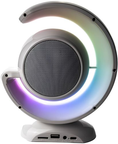 Портативный ночник с караоке Lightshow YS-110 настольная беспроводная лампа с Bluetooth колонкой, двумя микрофонами и светодиодной RGB подсветкой