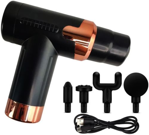 М'язовий ударний масажер Smart fascia Massager JY-760 4 насадки, ручний перкусійний вібромасажер пістолет для м'язів тіла на акумулятор JY760